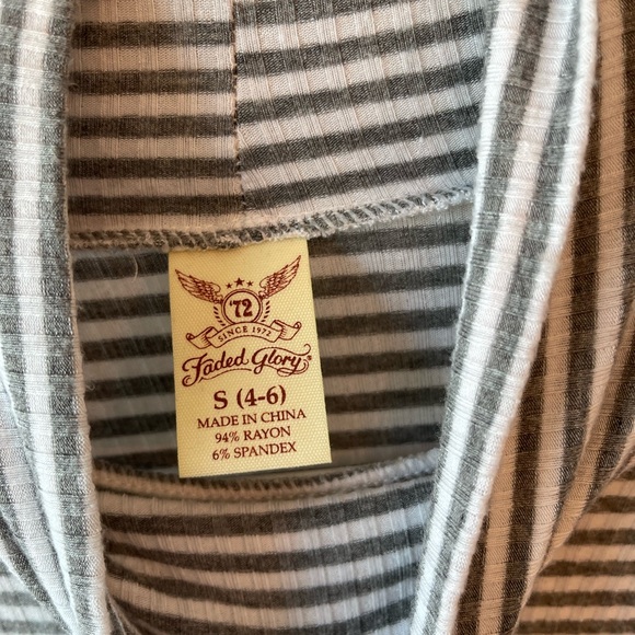 3/$20 Grey and White Striped Shirt - Picture 3 of 3